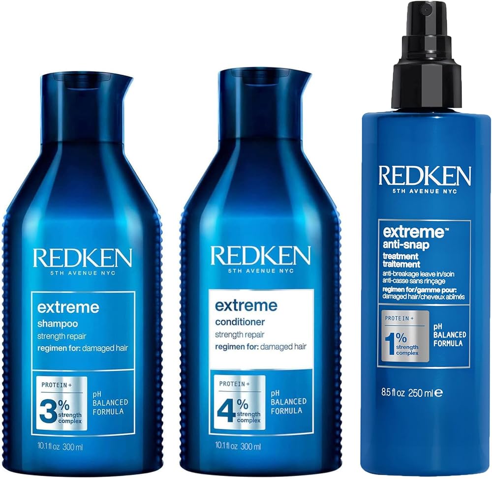 Redken Extreme Shampoo 300ml Conditioner 300ml Anti-Snap 250ml Hair Pack