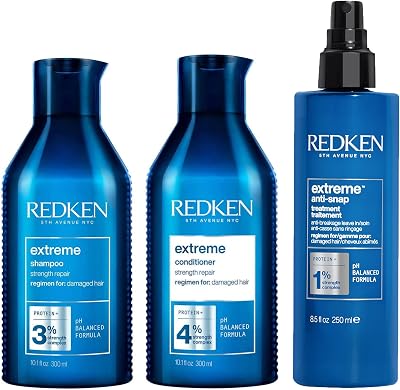 Redken Extreme Shampoo 300ml Conditioner 300ml Anti-Snap 250ml Hair Pack