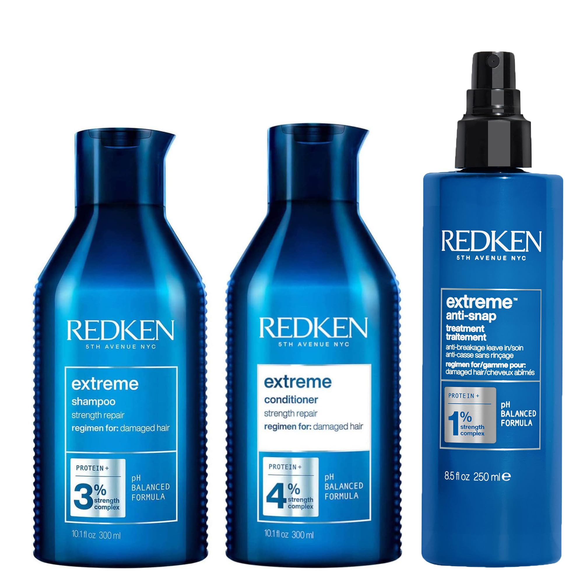 Redken Extreme Shampoo 300ml, Conditioner 300ml and Anti-Snap 250ml Pack