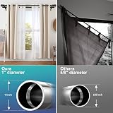 Harrms Harms Double Curtain Pole Black Extendable 76-222 cm Eyelet Rod view 2