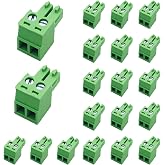 20 PCS 3.81mm 2 Pin Phoenix Type Quick Connector PCB Screw Terminal Block Plug Connector for 28-16AWG Cable