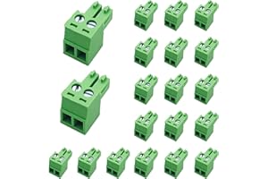 DQLIOWUO 20 PCS 3.81mm 2 Pin Phoenix Type Quick Connector PCB Screw Terminal Block Plug Connector for 28-16AWG Cable