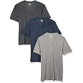 Nautica Men's 3-Pack Heathered Cotton Stretch V-Neck T-Shirts