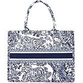 FENGJINRUHUA Fashion Luxury Tote Bag Cotton Linen Handbag Large Capacity Jacquard Retro Exquisite