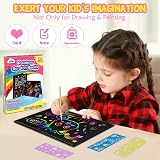 ZMLM Scratch Art for Kids 2 Pack Large Rainbow Notebooks with Stencils view 2