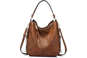Realer Hobo Crossbody Bags for Women Designer Faux Leather Hobo Handbags Retro Large Size Shoulder Bag Bucket Purse