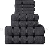 GC GAVENO CAVAILIA 8 Piece Egyptian Cotton Towels Charcoal - Quick Dry view 7