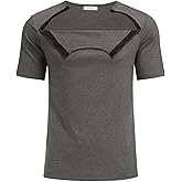 Dyeek Chemo for Shirt Port Access Chemotherapy Must Haves Tear Away Side Snap Short Sleeve Post Shoulder Surgery Shirts