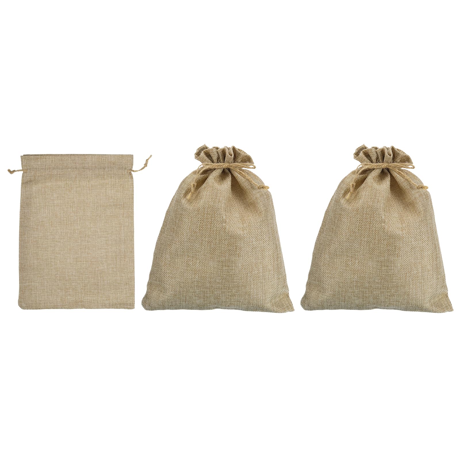 PATIKIL 8"x6" Coin Money Sacks Bag, 3 Pack Bank Deposit Change Transit Bags Cash Bag with Drawstring Currency Bags Gift Bag Style 3, Beige