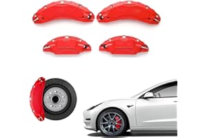 Weishine - Brake Caliper Covers Set of 4 Compatible with Tesla model 3 Accessories，2017-2023 18 Inch 19 Inch Wheel Hub Size Red Brake Caliper Covers Model 3 Caliper Covers (red)