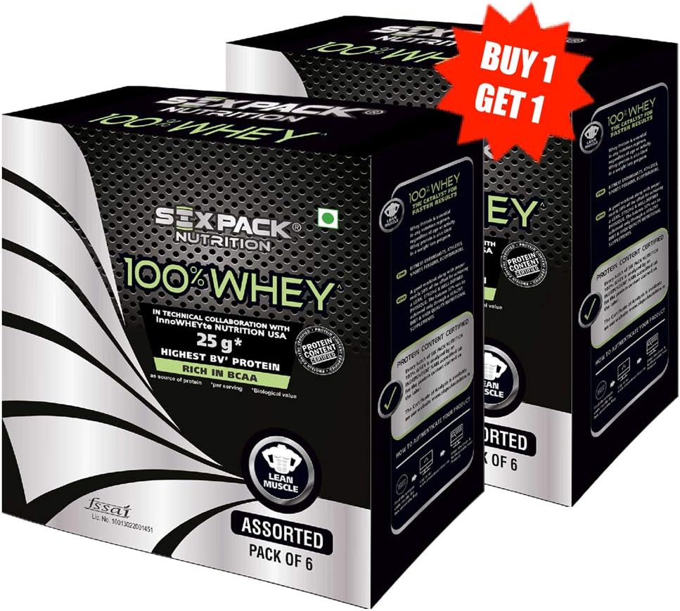 Six Pack Nutrition Whey Protein Powder for Muscle Growth with BCAA 12 Servings (384 gm)