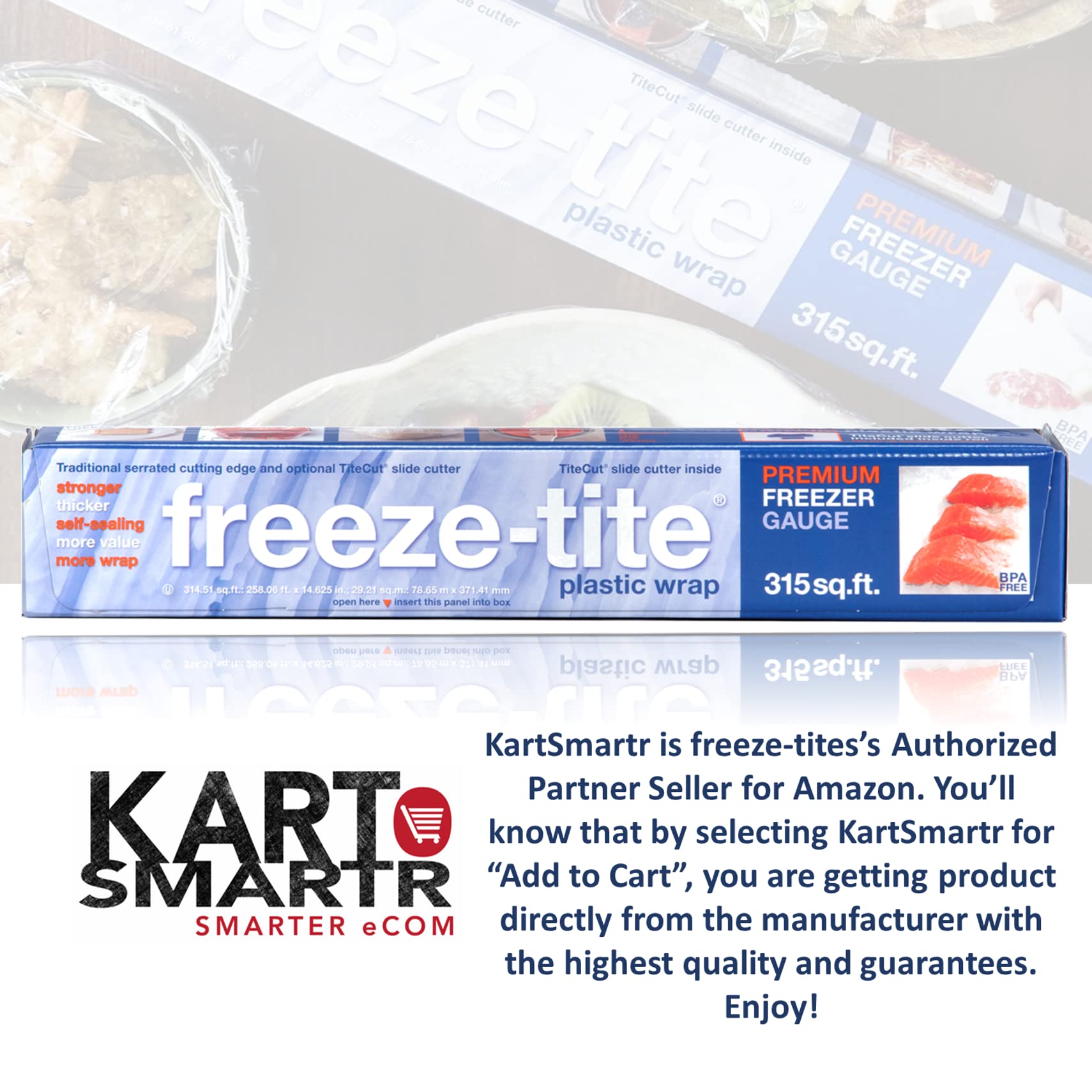 StretchTite's FreezeTite Premium Plastic Freezer Wrap with Slide