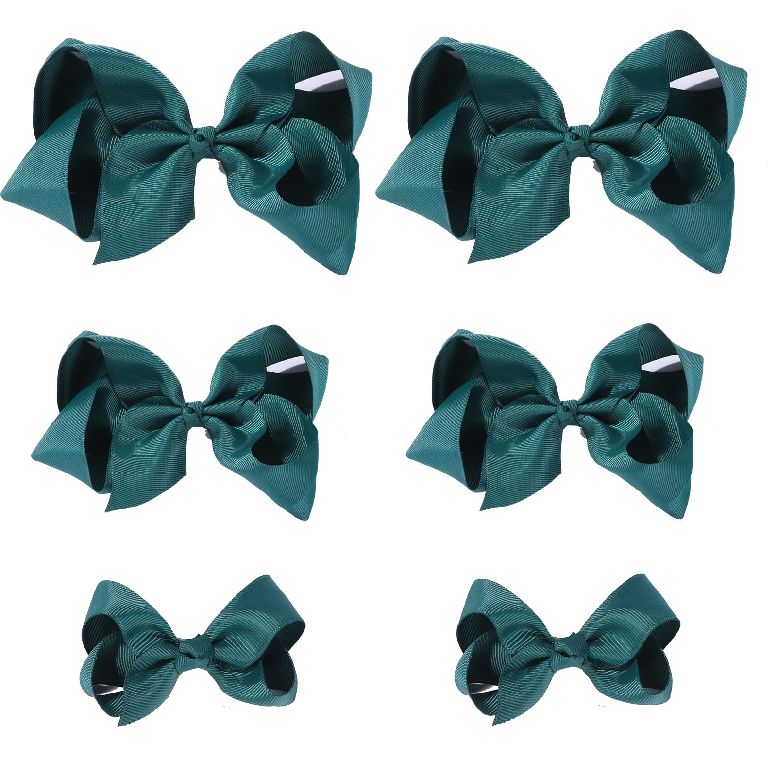 Photo 1 of Hunter Green Bows for Girls,6PCS Hand-made Grosgrain Ribbon Hair Bows Alligator Clips Hair Accessories for Little Teen Toddler Girls Kids (Hunter Green)