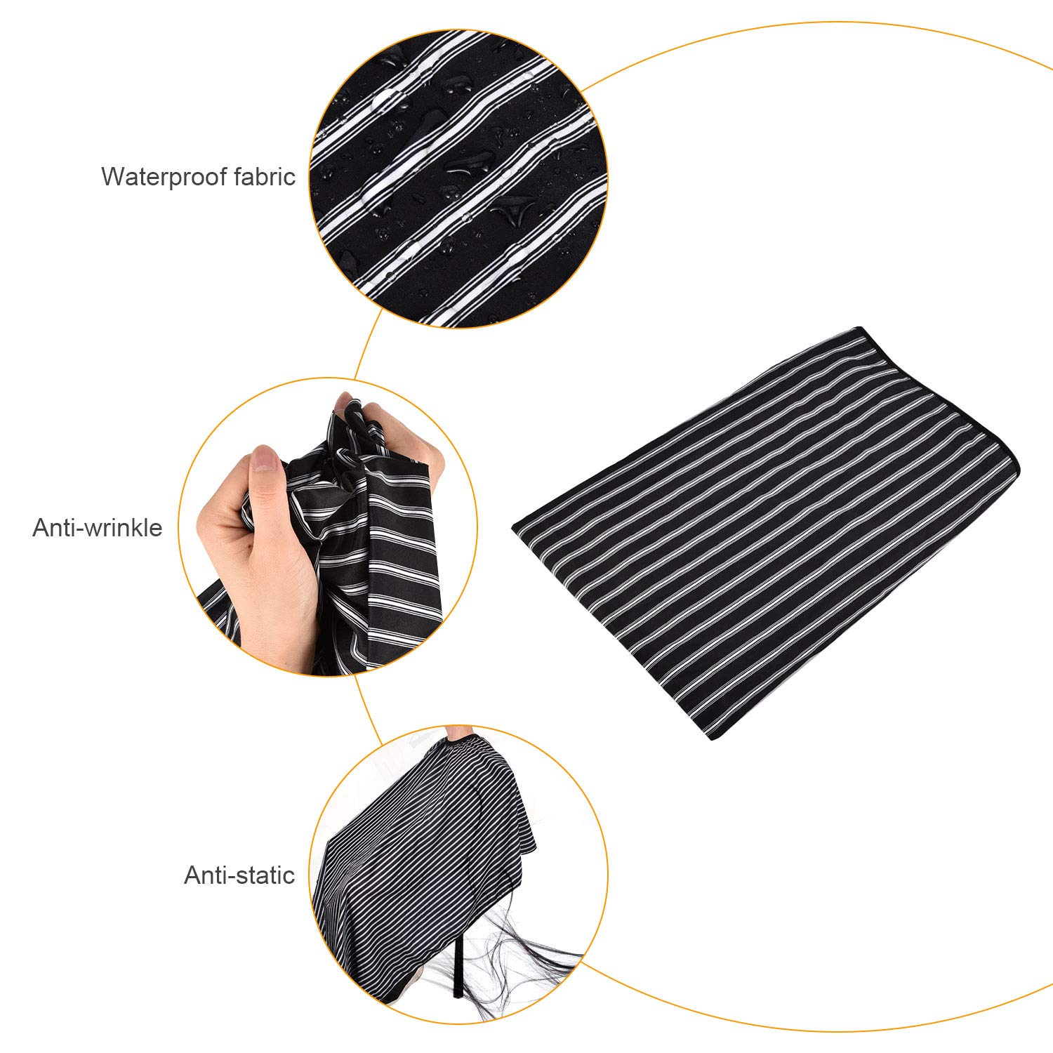 FaHaner Haircut Cape 57 65 inch and Neck Duster Set Barber Hairbrush and Salon Hairdresser Cape with Adjustable Snap Closure Extra Long Cape 145 165cm Perfect for Hairstylists and Barbers : Beauty