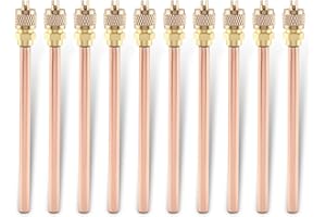AUTOKAY 10x HVAC AC Schrader Valve Core Remover Cap Tube 1/4" SAE * 1/4" OD * 4.65" Stem