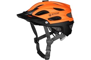 Bosoar Mountain Bike Helmet,Adult Cycling Helmet with Camera Mount and Detachable Visor for Men Women Youth,Suggested Fit 55-61 Cm
