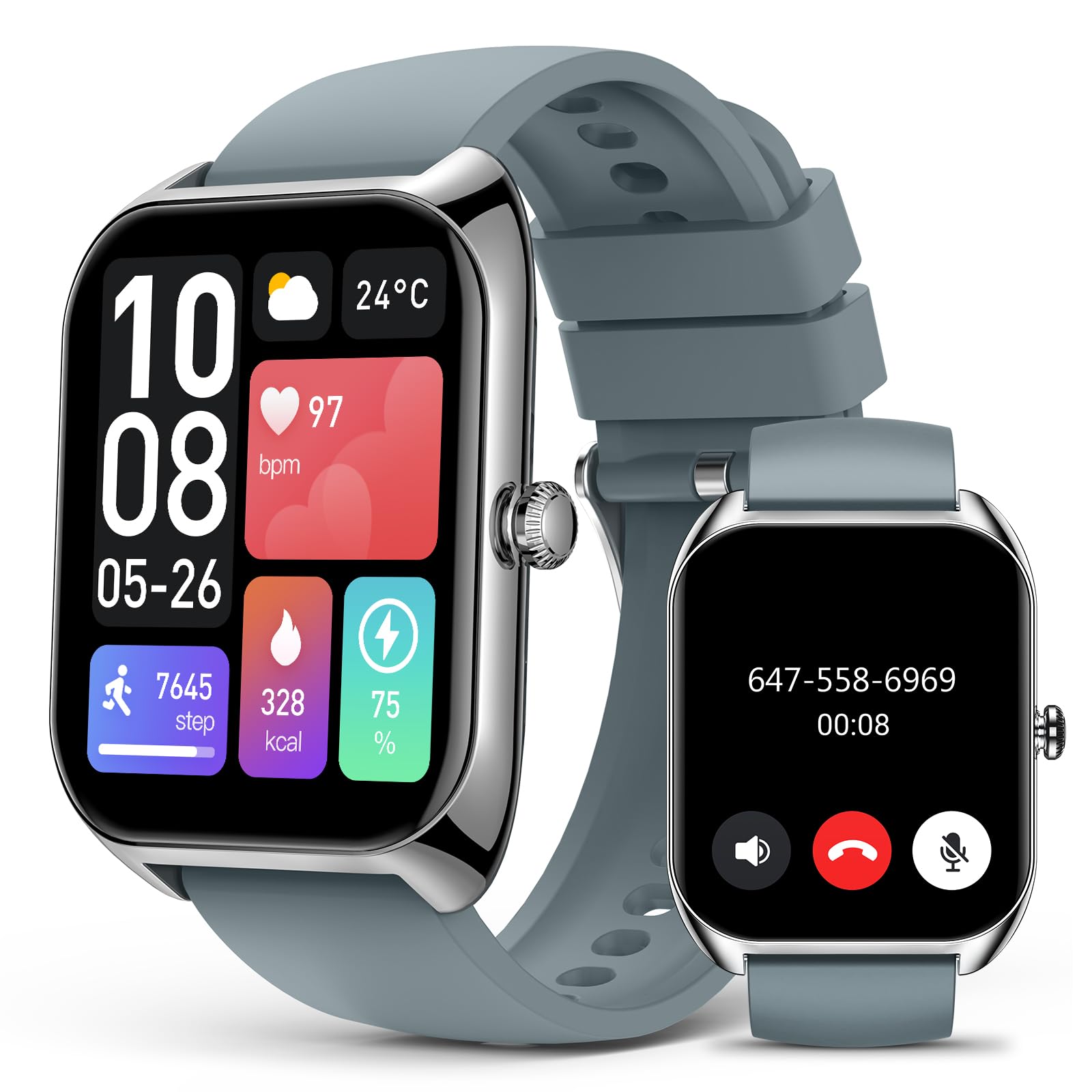 Photo 1 of Smart Watch (Answer/Make Call) for Men Women, 2.02" Smartwatch with Heart Rate/Blood Pressure/Blood Oxygen/Sleep Monitor, IPX8 Waterproof Fitness Tracker, 100+ Sports Modes Compatible with iOS Android