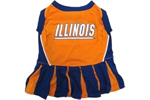 Pets First NCAA Illinois Fighting Illini Dog Cheerleader Outfit, Small