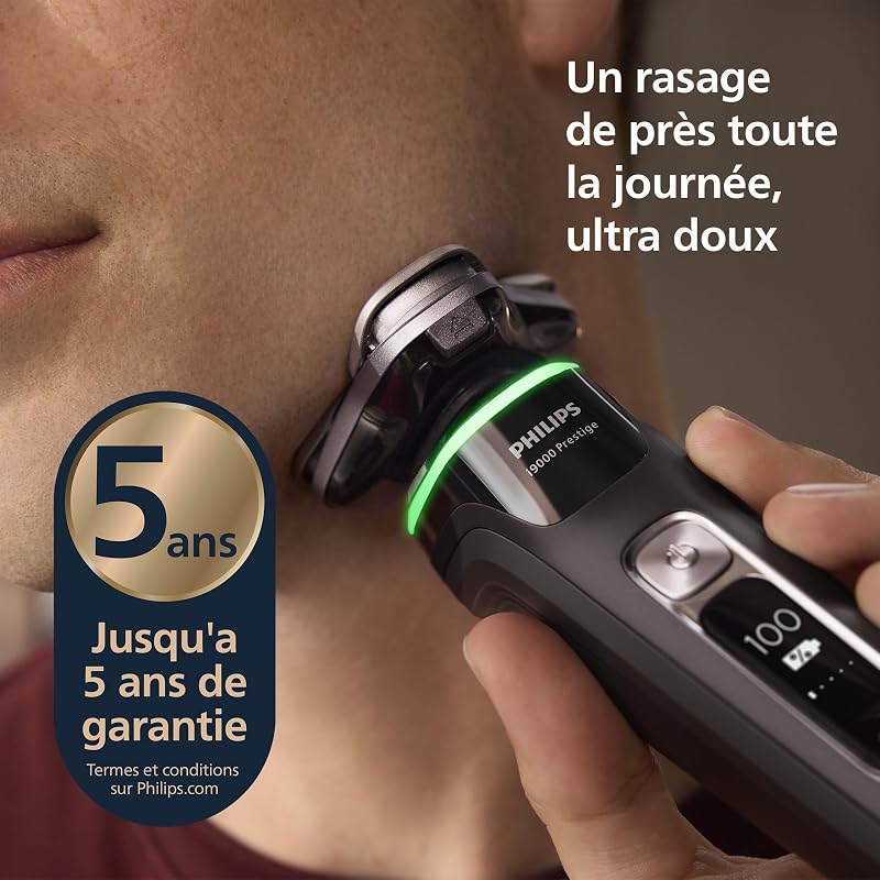Rasoir i9000 Prestige, Rasoir électrique sec et humide, Avec technologie Skin IQ, Système Triple Lift & Cut, Lames Dual SteelPrecision rotatives à 360°, Pod à nettoyage rapide, XP9207/30