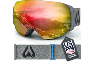 WILDHORN OUTFITTERS Wildhorn Roca Ski Goggles Men Women Anti-Fog/Scratch 100% UV-Magnetic Lens-Snowboard Snow Goggles Men Women Adult