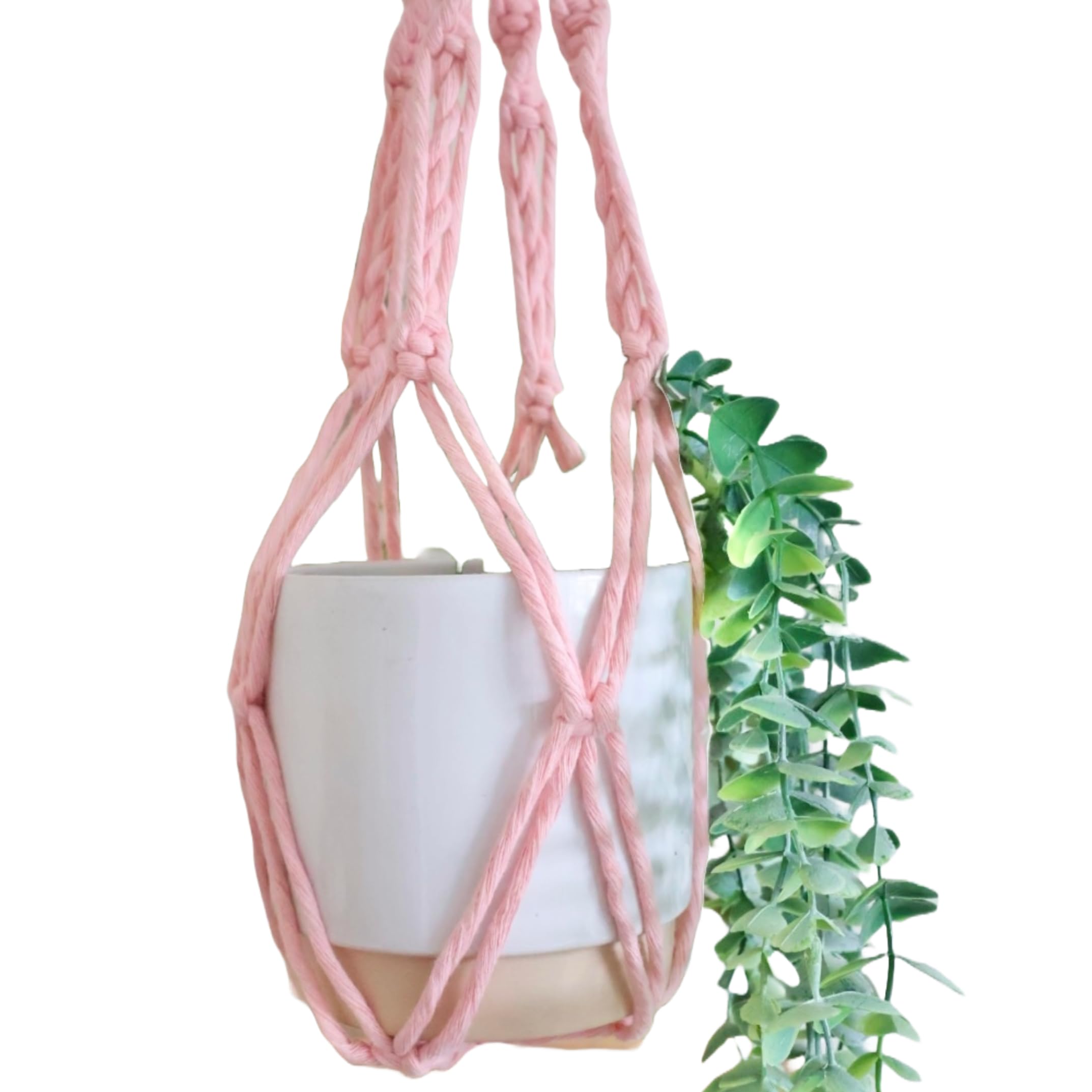 Piglet&Chestnut DIY Plant Hanger Kit, Macrame Beginner Kit, DIY Craft Kit Learn to Macrame UK Made, Pastel Pink