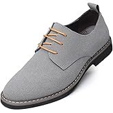 Mens Suede Leather Dress Shoes Casual Lace Up Oxfords Shoes