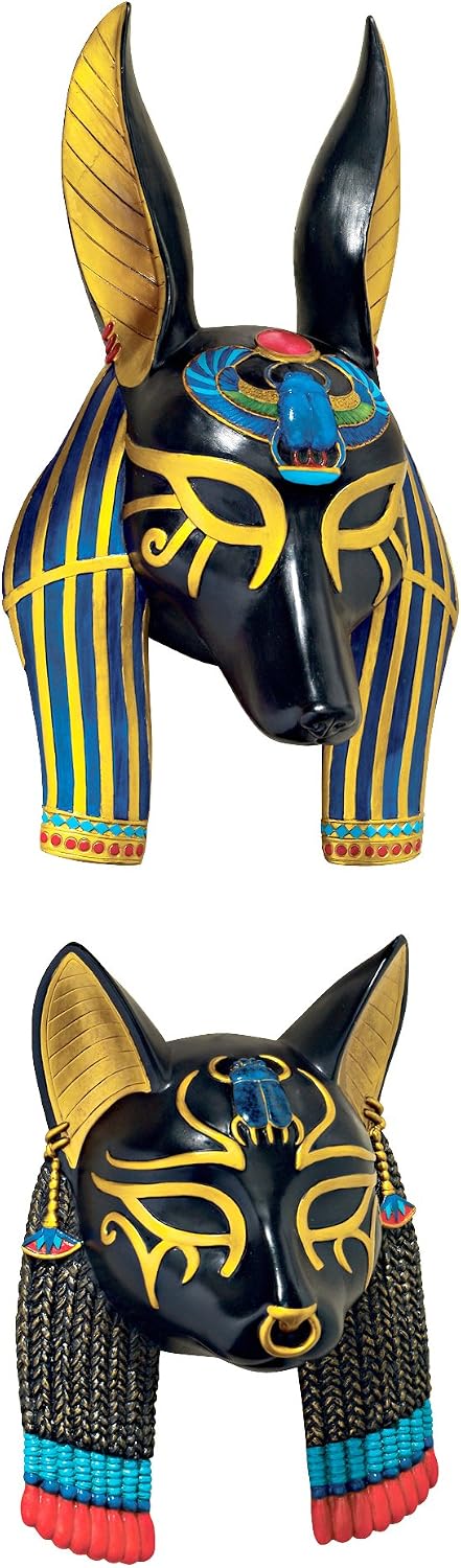 Tableaux, Posters Et Arts Décoratifs Design Toscano AH262223 Sculptures Dieux De L'u00c9gypte Ancienne Design Anubis Noir 14 X 19 X 45,5 Cm Décoration Murale