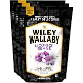 Wiley Wallaby Classic Black Licorice Beans Candy, 7.05oz, 3Pk | Australian-Style Bites with Crunchy Shell, Soft Center and Rich Flavor, Perfect for Everyday Snacking