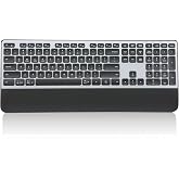 CITLLA Wireless Keyboard, Rechargeable Full Size Multi-Device Bluetooth Keyboard with Wrist Rest, 3-Level Backlit, for Computer, Laptop, Tablet, Smartphone, Office,（US Layout）