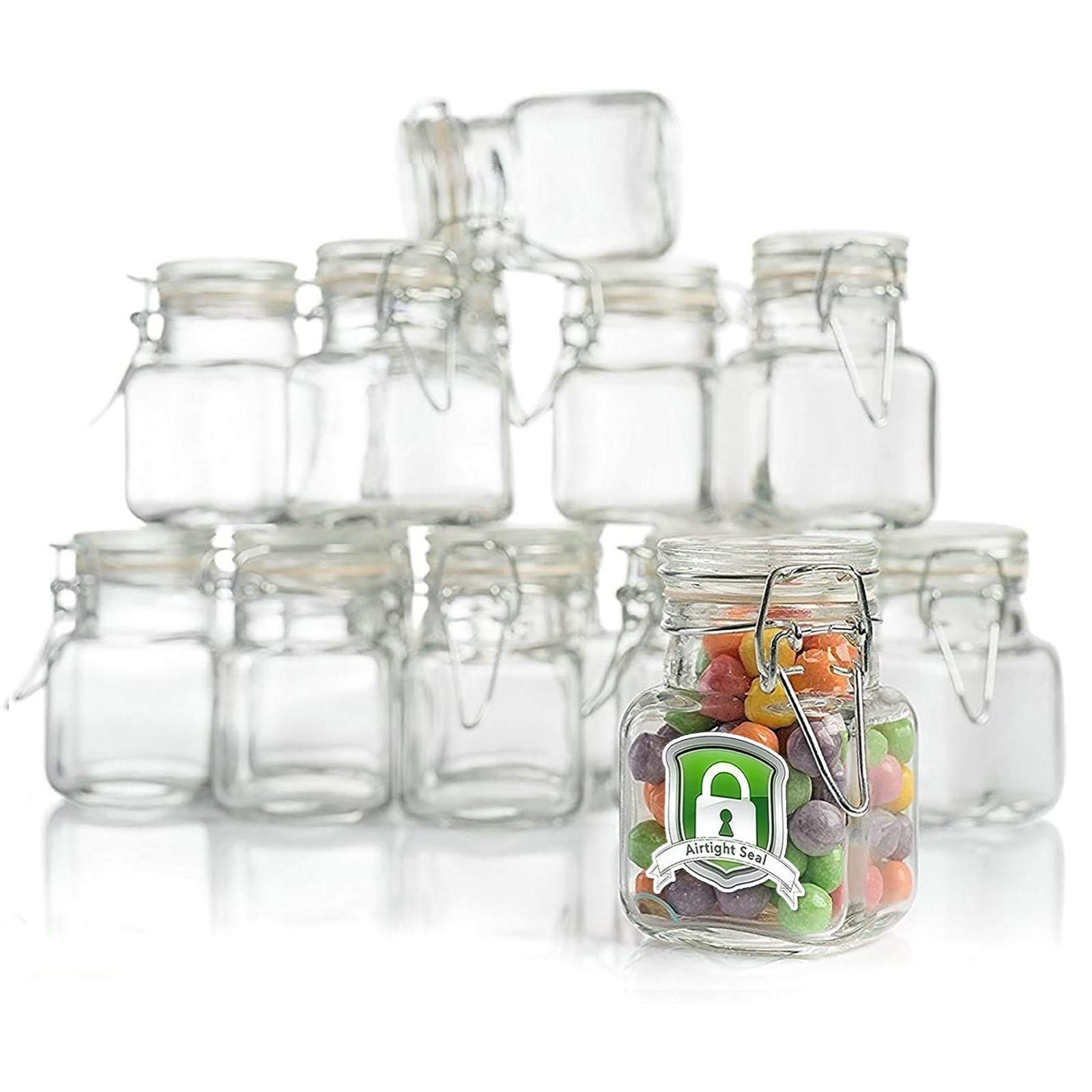 3 oz Small Glass Jars With Airtight Lids, Glass Spice Jars Leak Proof