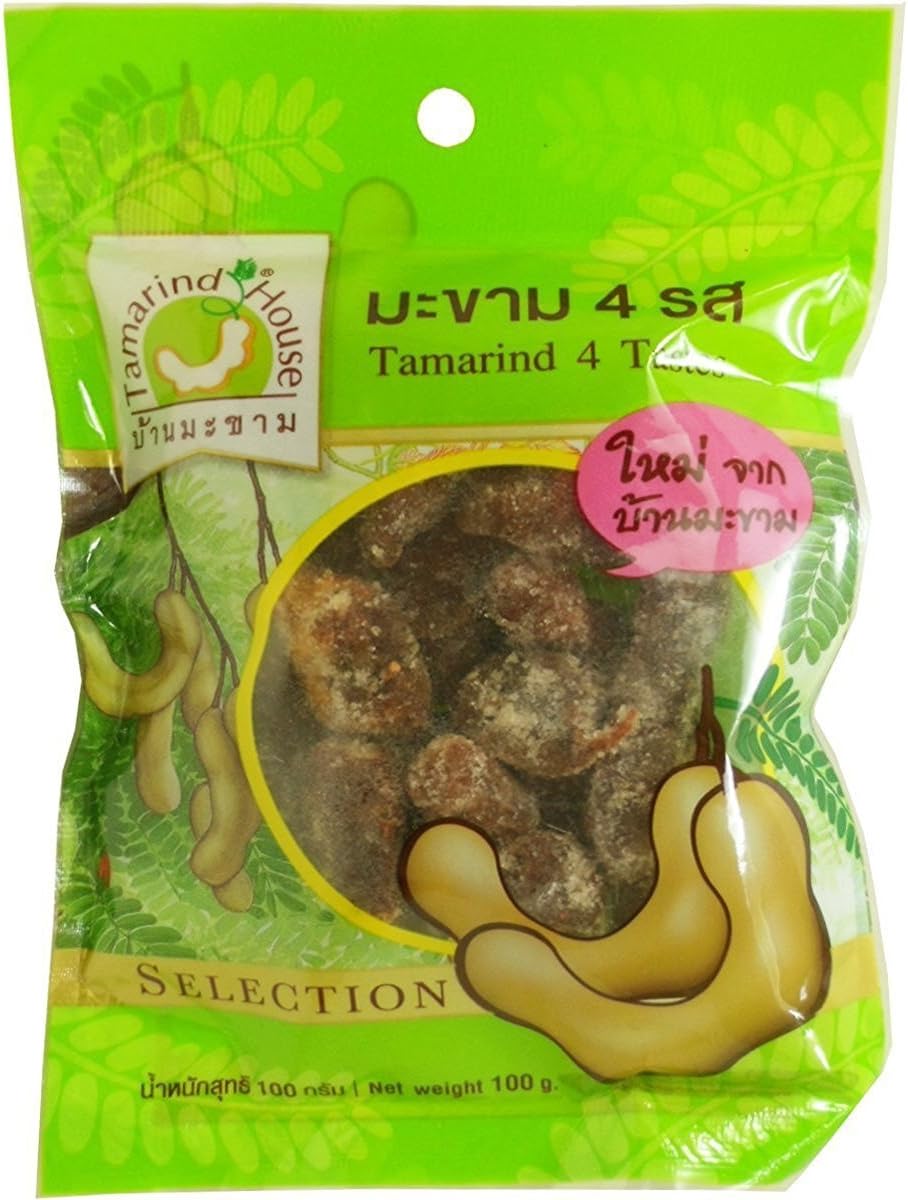 Tamarind 4 Tastes Snack Natural Real Herbal Fruit 100g. (3.53 Oz) 3Pcs.
