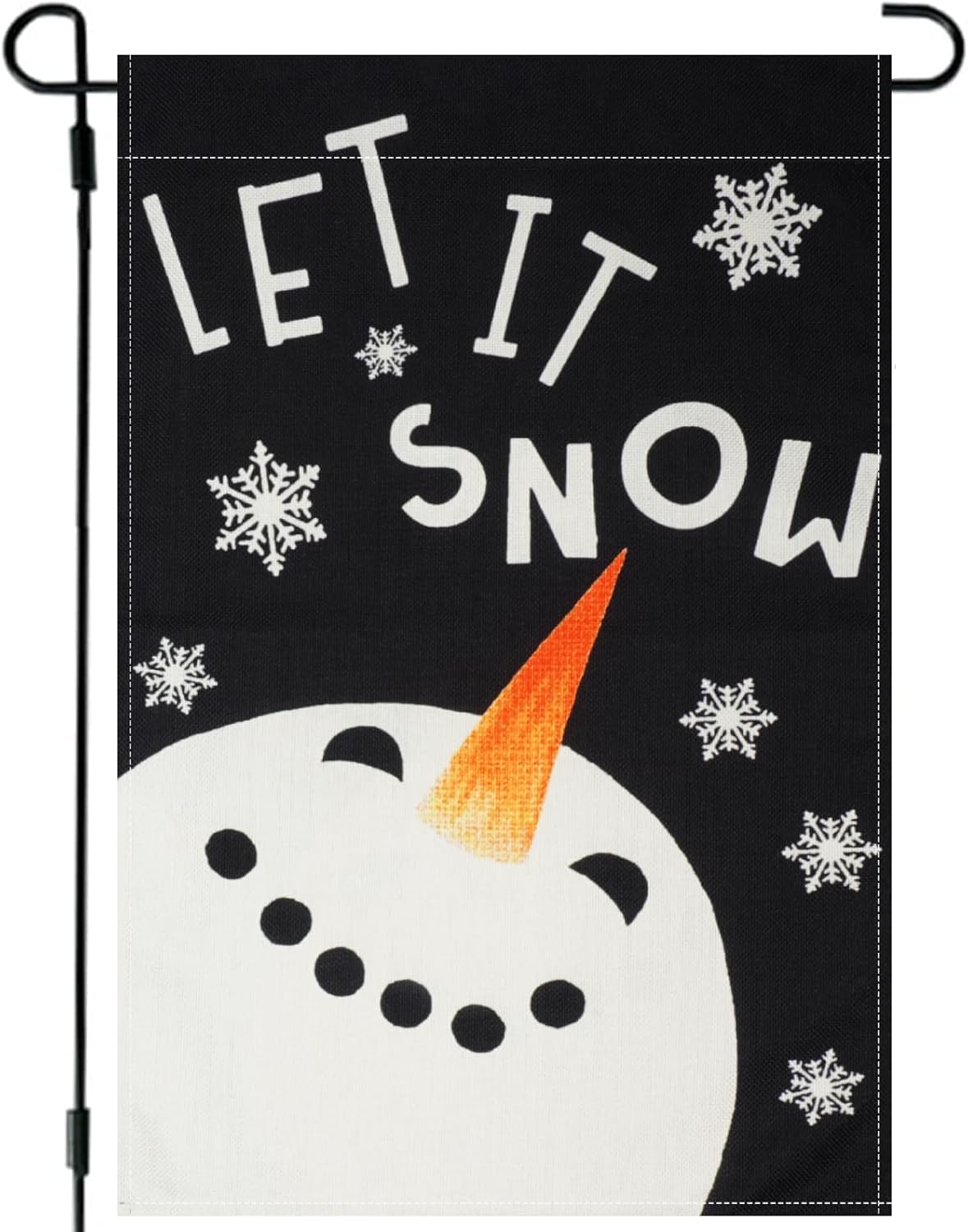 Flags - Winter Garden Flag Double Sided 12×18 Inch Let It Snow Snowman Home Burlap Decorations for Christmas Farmhouse Outdoor Yard Front Porch…