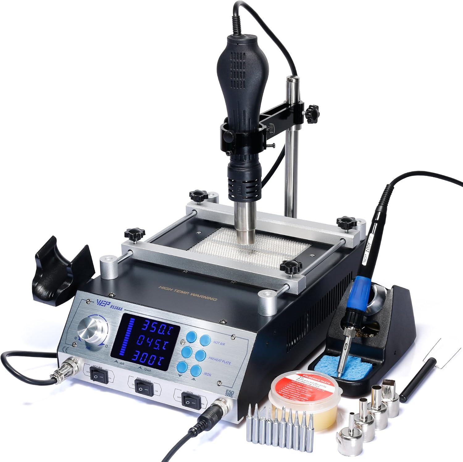WEP 853AAA All in ONE Fully Digital HOT AIR REWORK Station Soldering