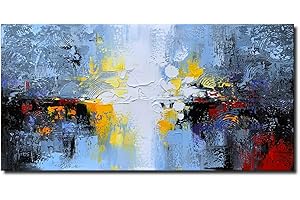 WINPEAK ART Handmade Textured 3D Oil Painting on Canvas Modern Abstract Art for Wll Decor