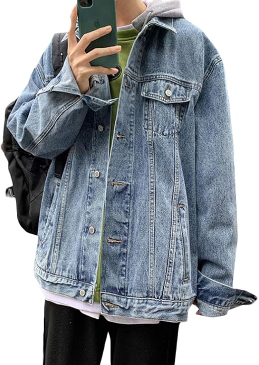 Amazon Shuming ジージャン メンズ フード付き パーカー ゆったり デニムジャケット カジュアル おしゃれ Gジャン デニム ストリート系 アウター 春 コート ジャケット 通販