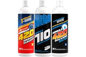 Formula 420 Bundle Pack : 1 Bottle Glass Metal Ceramic Pipe Original Cleaner 12 oz, 1 Bottle Formula 420 Soak-N-Rinse 16 oz &
