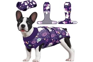 PetWarm Dog Surgery Recovery Suit Male, Dog Surgical Recovery Suit, Spay and Neuter, Prevents Licking After Surgery Onesie, Pet Recovery Suit for Dogs, Unicorn Pattern, Purple, S