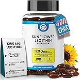 TRUEMED Organic Sunflower Lecithin 1200 mg β Sunflower Lecithin Breastfeeding Supplement for Moms β Supports Milk Flow, Clogged Duct Relief, Brain & Liver Health β Soy-Free, Non-GMO β 100 Softgels