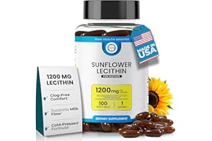 TRUEMED Sunflower Lecithin 1200 mg, Milk Flow, Soy-Free & Non-GMO Support for Breastfeeding Moms Unblocks Clogged Milk Ducts, Brain, Nerve & Liver Health, Phospholipid-Rich for Mother 100 Softgel
