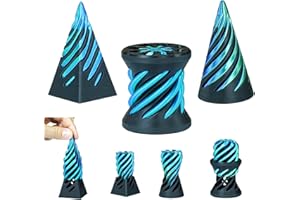 3PCS Impossible Cone,3D Printed Spiral Cone Fidget Toys,Impossible Pyramid Passthrough Sculpture,Stress Relieving Toys for Ad