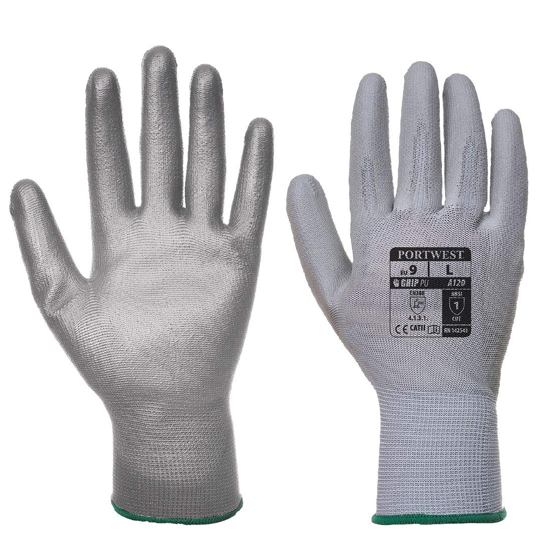 Portwest Vending PU Palm Glove, Size: L, Colour: Grey, VA120G7RL