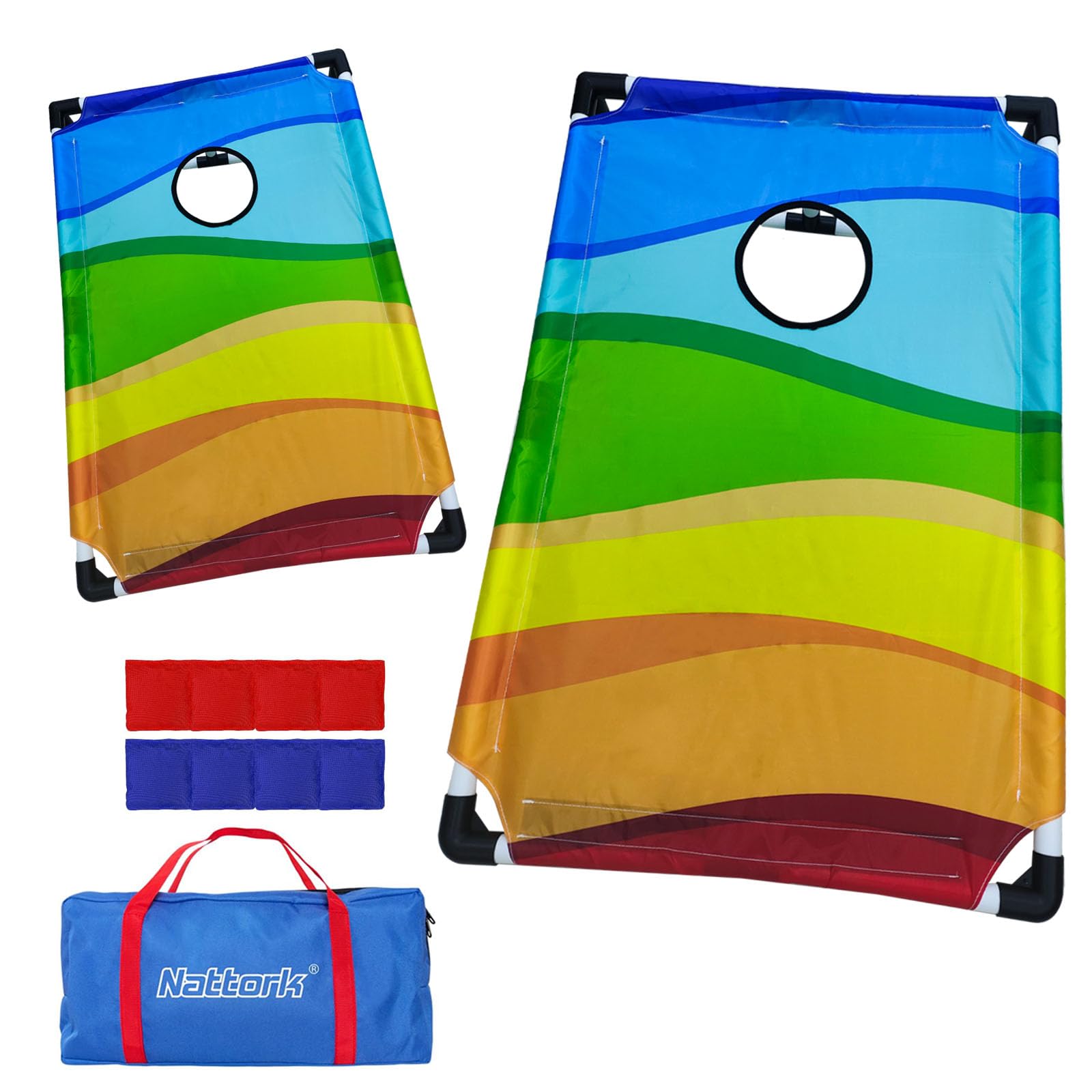 Photo 1 of Cornhole Set,Cornhole Board Set with Carrying Case,8 Cornhole Bean Bags,Kids Bean Bag Toss Game, Kids Cornhole Set with Bags for Yard Games(3X 2-feet)