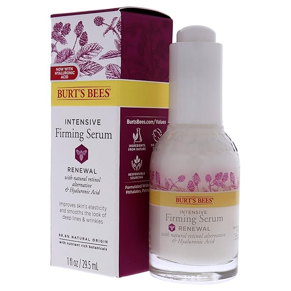 BURT’S BEES RENEWAL INTENSIVE FIRMING SERUM WITH BAKUCHIOL NATURAL RETINOL ALTERNATIVE – 1 OUNCE (PACKAGING MAY VARY)