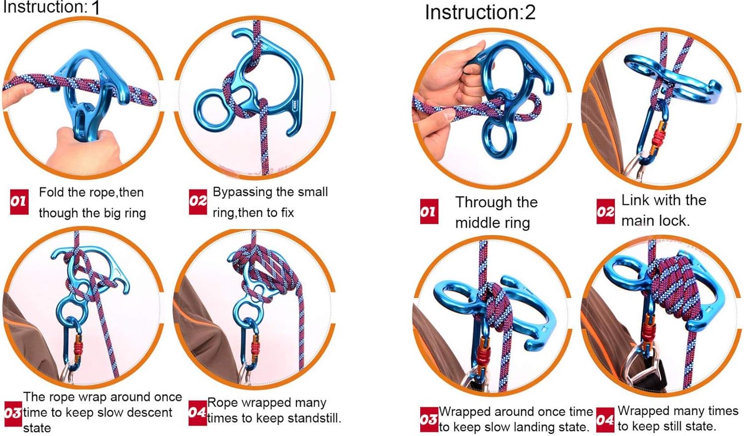 AOKWIT 50KN Rescue Figure, 8 Descender Large Bent-Ear Belaying and Rappelling Gear Belay Device Climbing for Rock Climbing Peak Rescue 7075 Aluminum Alloy (Red) : Sports & Outdoors