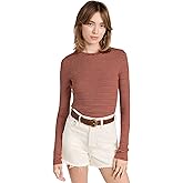 Vince Womens Rib Stripe L/S Crew