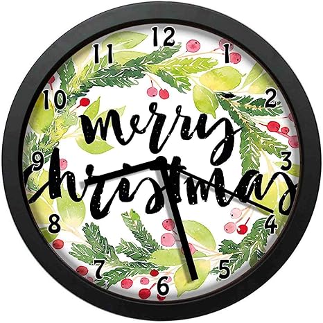 Amazon Co Jp 水彩画のスタイルクリスマスリースと手レタリングヤドリギ12インチ 直径30 Cm よいオフィスギフトとユニークな装飾 ホーム キッチン
