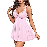 Avidlove Womens Nightgown Sexy Lingerie Sleepwear Lace Chemise Modal Babydoll Slip Nighties