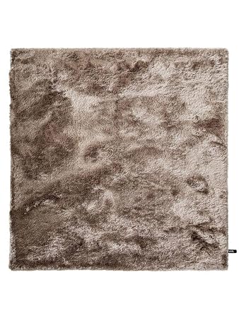 Benuta Shaggy Hochflor Teppich Whisper Quadratisch Hellbraun