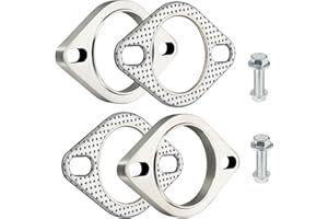 EVIL ENERGY 2.5 Inch 2 Bolt Exhaust Flange Connection Kit, Stainless Steel Exhaust Flange and Gasket Set with Bolts and Nuts,