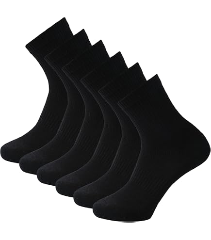 Toes&Feet Men's 3-Pack Black Anti Odor Resist Anti-Sweat Thin Cotton Crew Sports Socks, Size 6-12 at Amazon Men's Clothing store